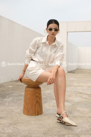 Set Calista Trang So Mi Quan Short